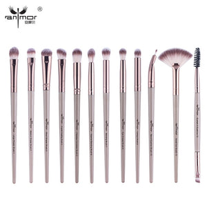 12 pcs/lot Eye Shadow Blending Eyeliner Eyelash Eyebrow Brushes